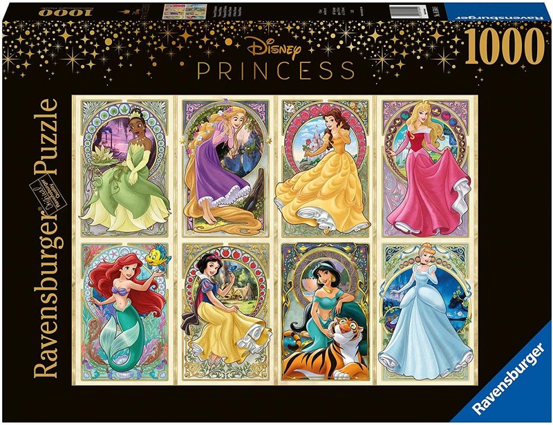 Ravensburger Puzzle 1000pc Disney Art Nouveau Princesses