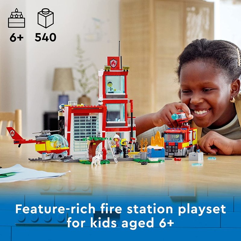 Toy fire best sale station playset