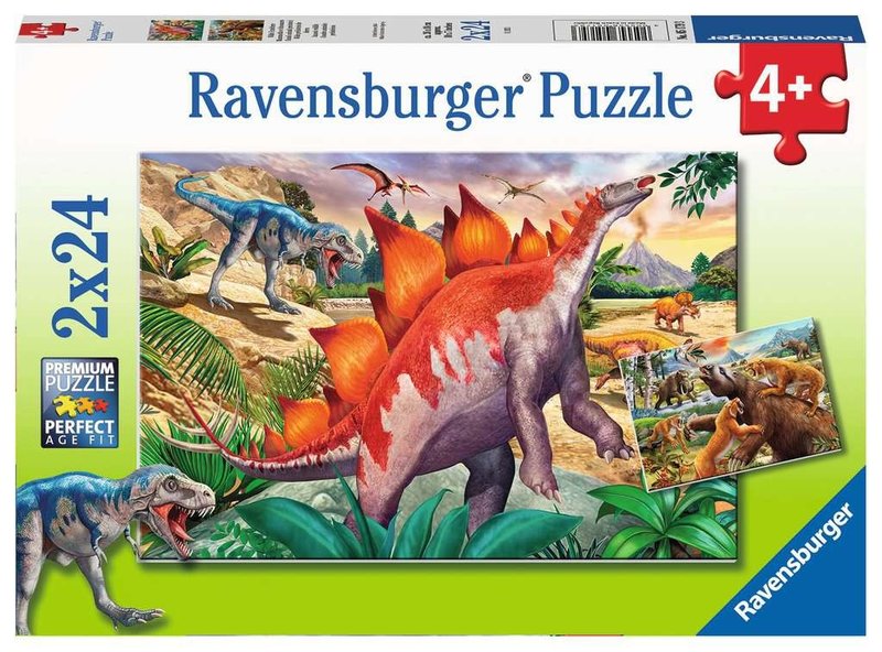 Ravensburger Ravensburger Puzzle 2x24pc Jurassic Wildlife