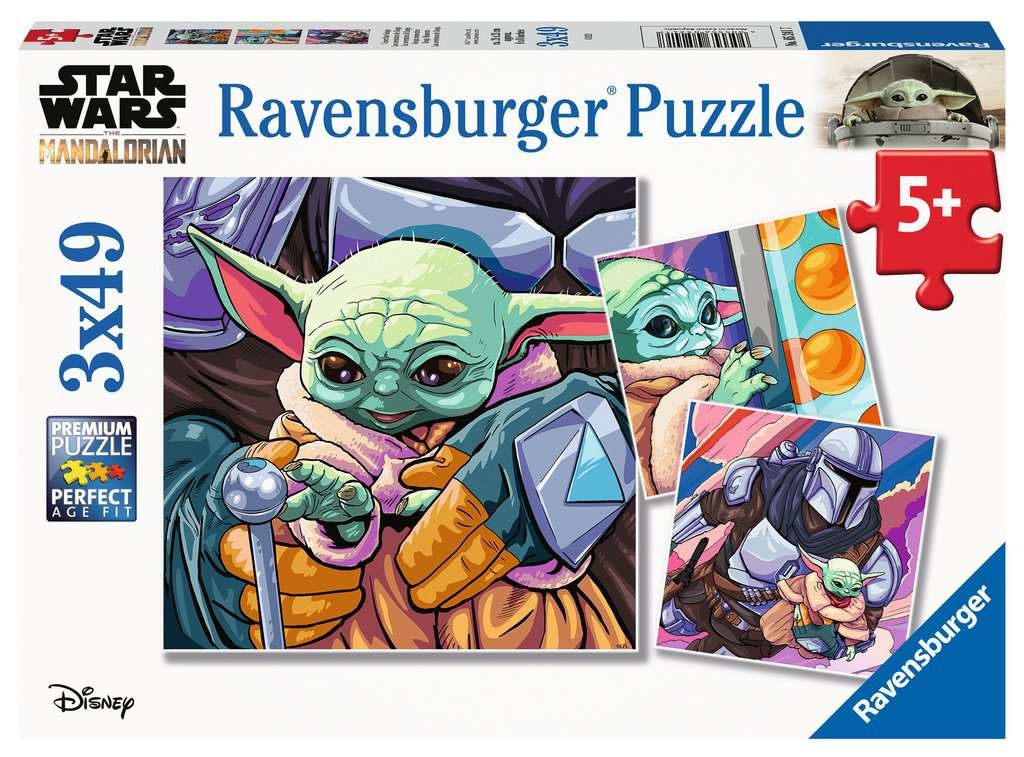 Ravensburger Ravensburger Puzzle 3x49pc Stars Wars The Mandalorian Grogu Moments