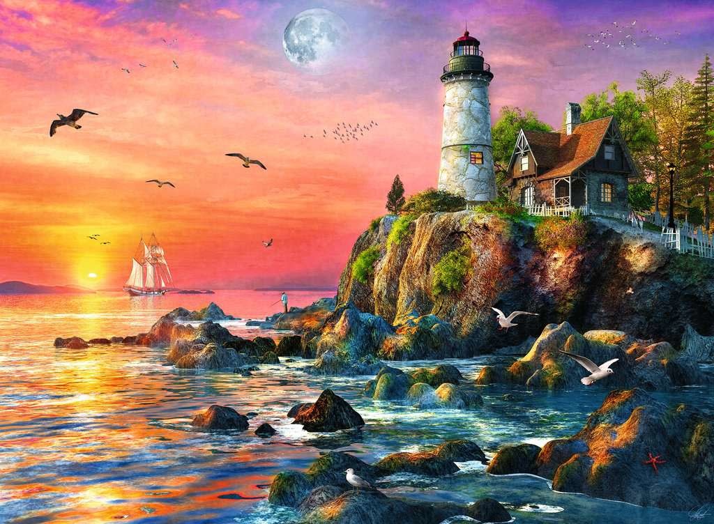 Ravensburger Ravensburger Puzzle 500pc Lighthouse at Sunset