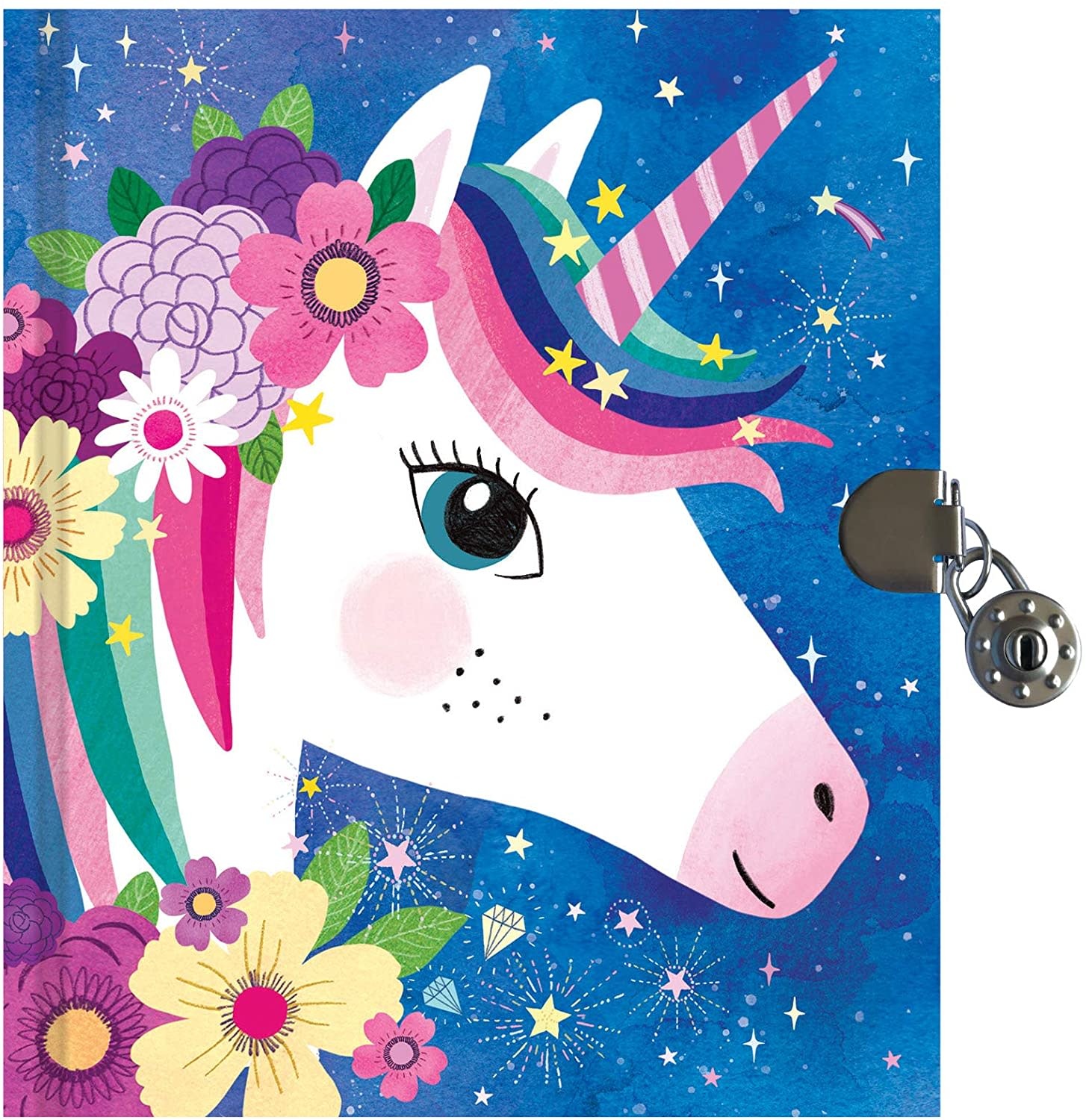 Mudpuppy Unicorn Locked Diary