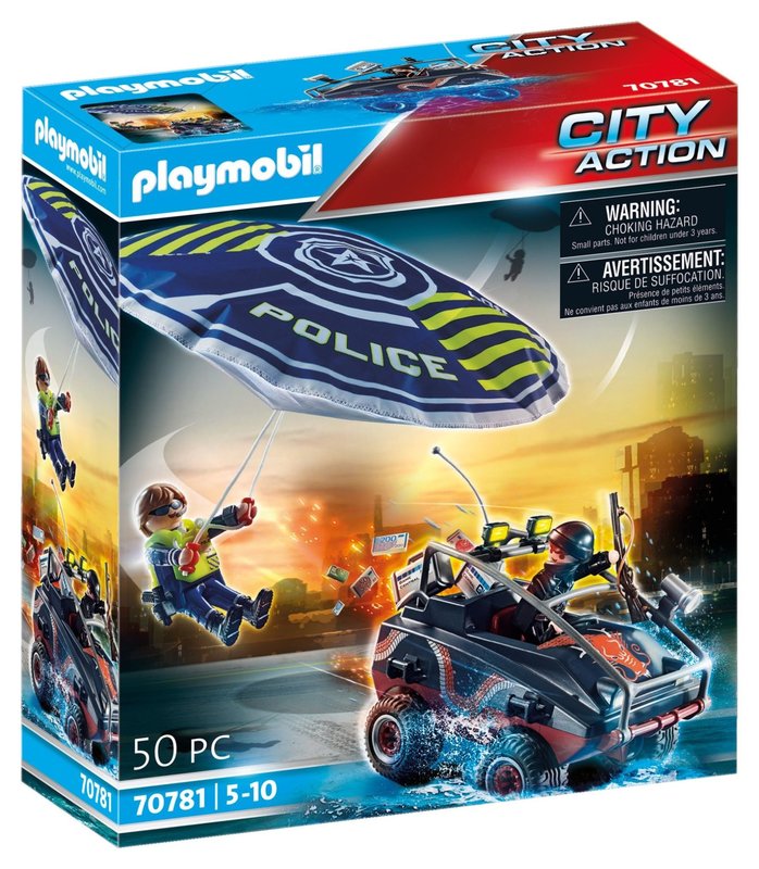 Playmobil Playmobil Police Parachute with Amphibious Vehicle