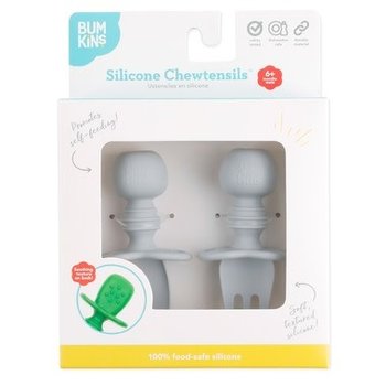 Bumkins Silicone Chewtensils Grey