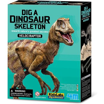 4M KidzLab Dig A Dinosaur Skeleton: Velociraptor