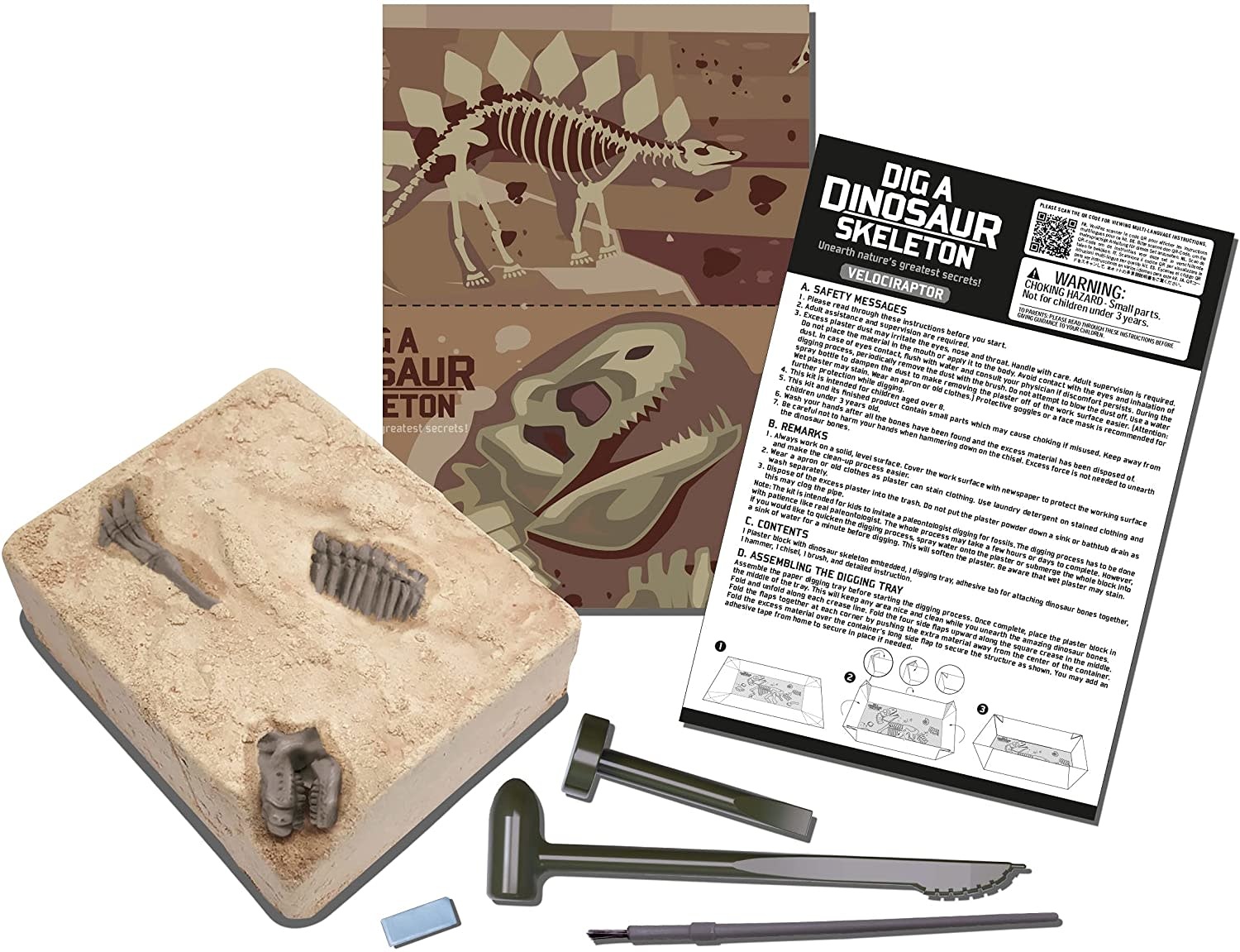 4M KidzLab Dig A Dinosaur Skeleton: Velociraptor