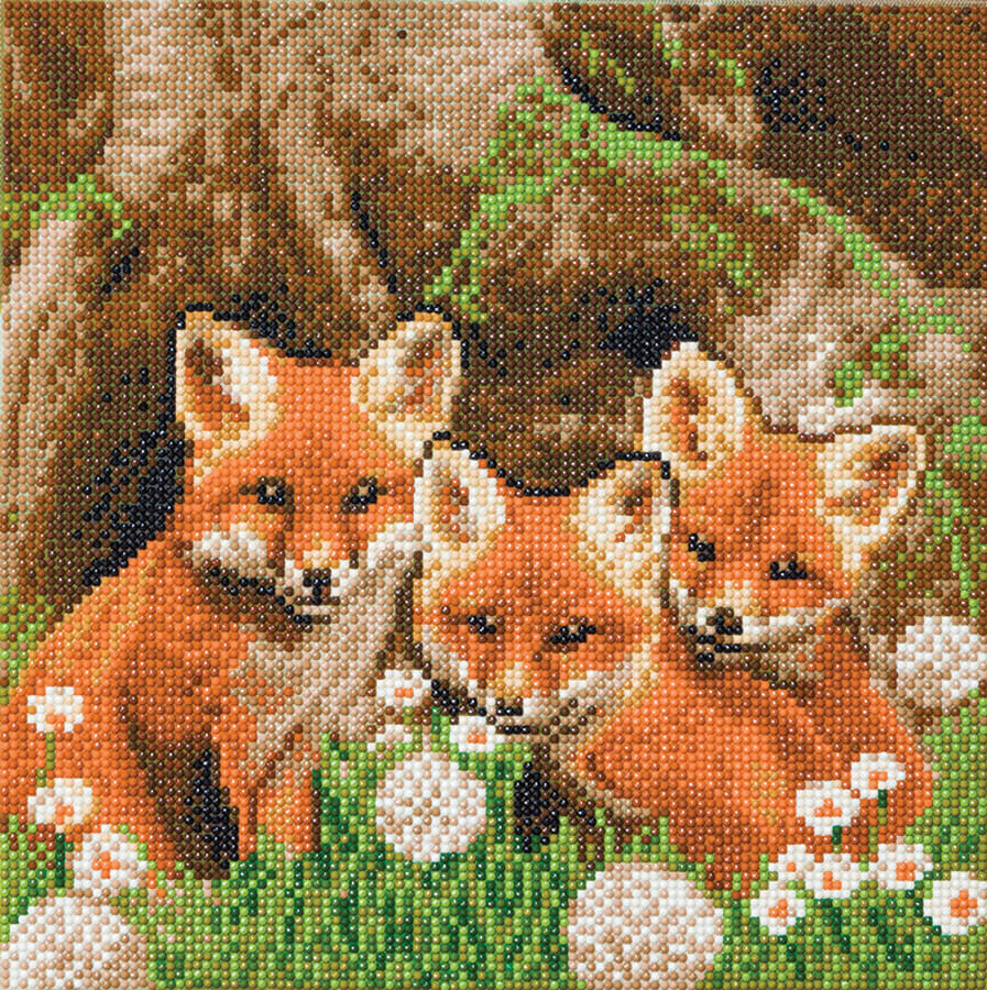 Crystal Art Medium Fox Cubs