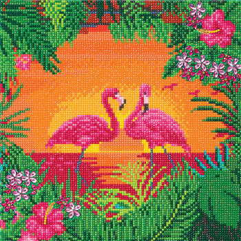 Crystal Art Fancy Flamingoes