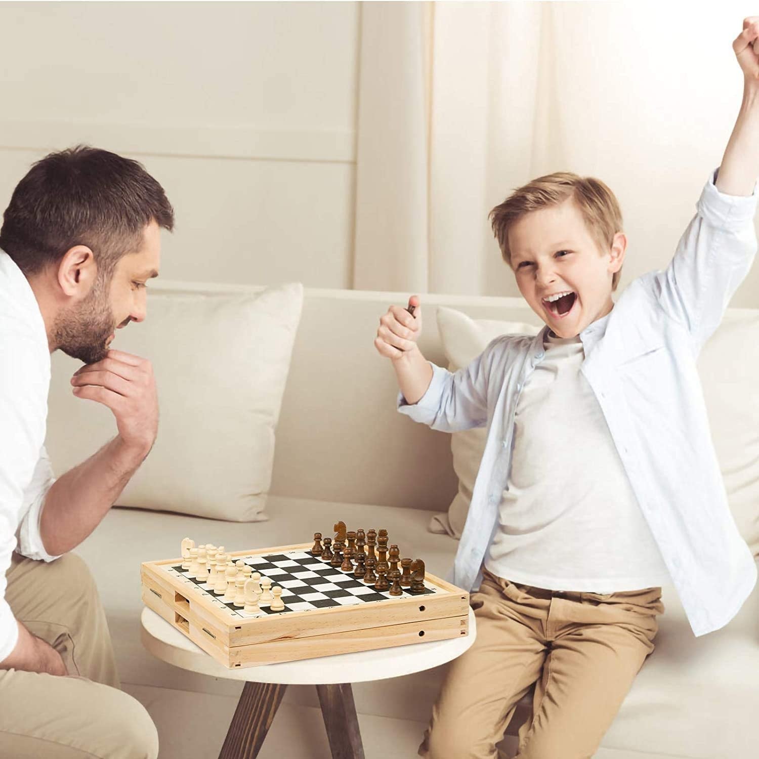 Rustk 2 in 1 Foldable Chess & Fast Sling Puck