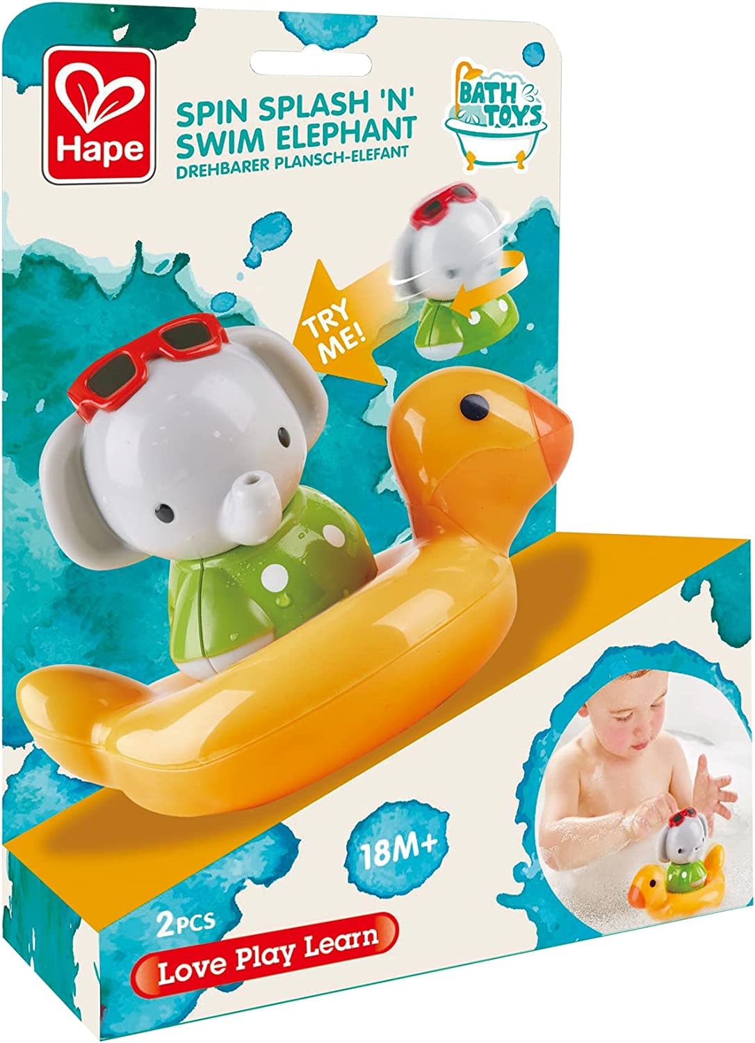 Hape Toys Hape Bath: Spin Splash 'n' Swim Elephant