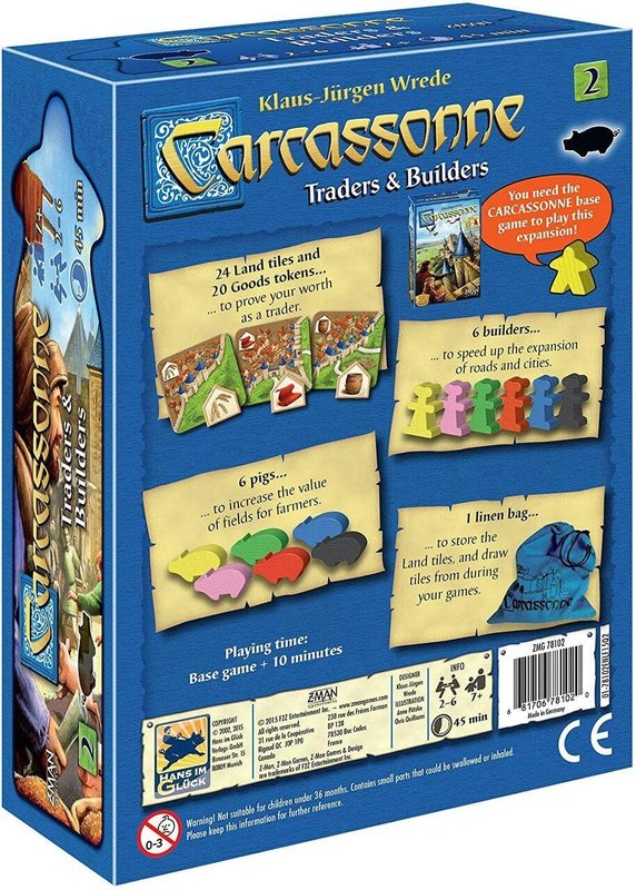Z-Man Games Carcassonne Game Exp:2 Traders & Builders