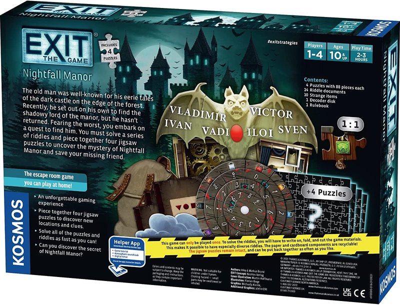 Thames & Kosmos Exit Game: Nightfall Manor (Level 2 with Puzzle)