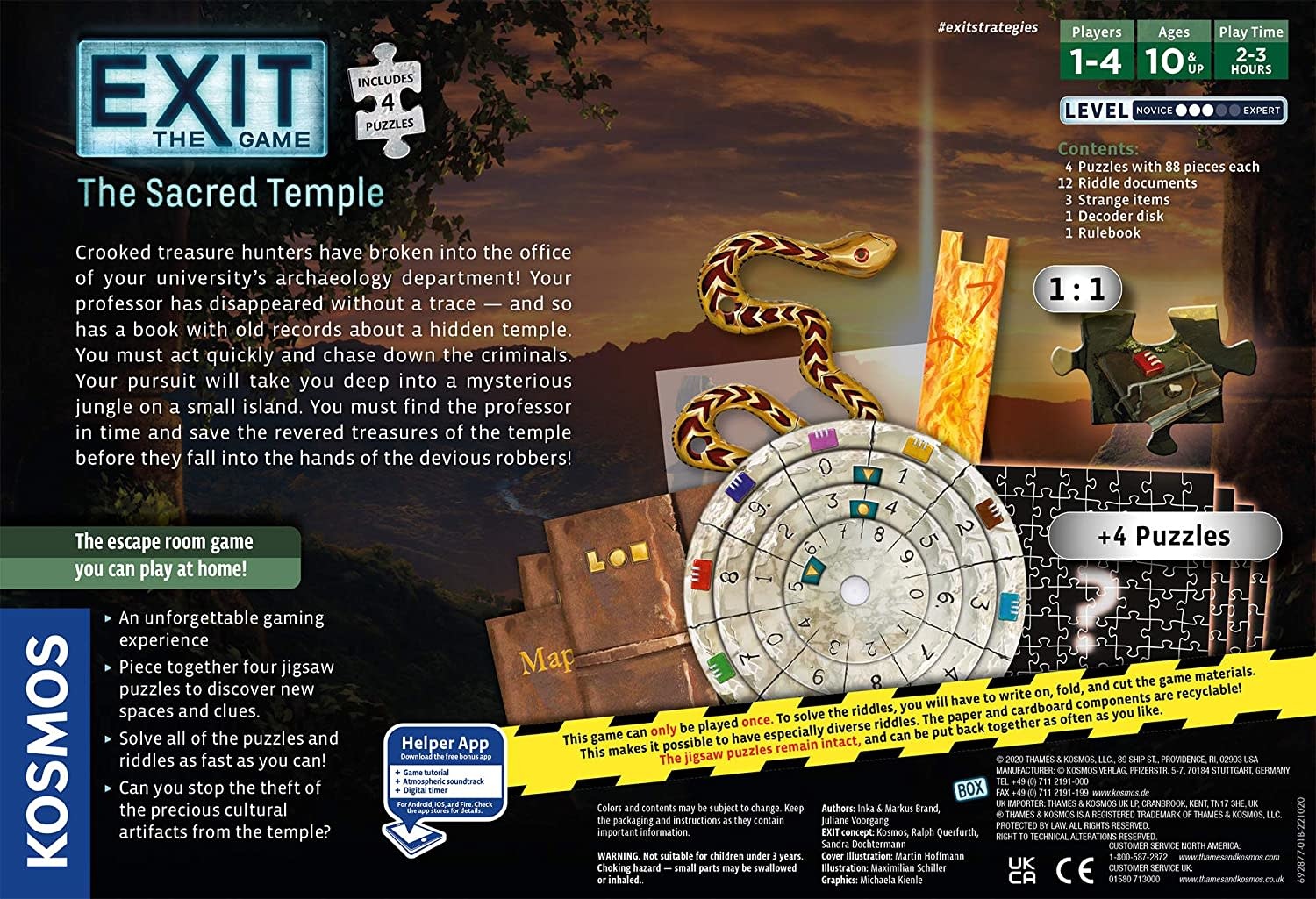 Thames & Kosmos Exit Game: The The Sacred Temple (Level 3 with Puzzle)
