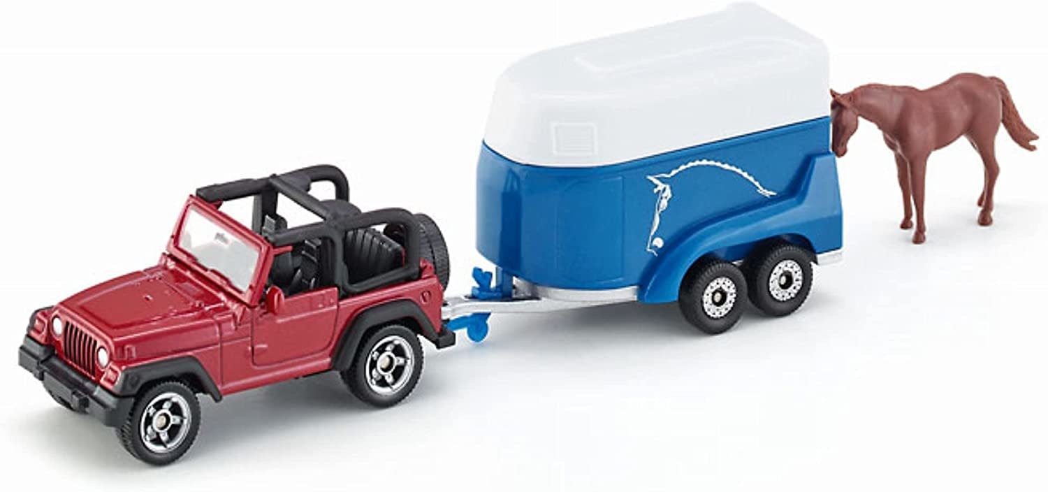 Siku Siku Die Cast Jeep with Horse Trailer