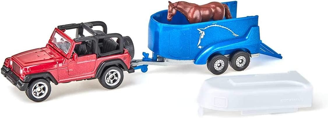 Siku Siku Die Cast Jeep with Horse Trailer
