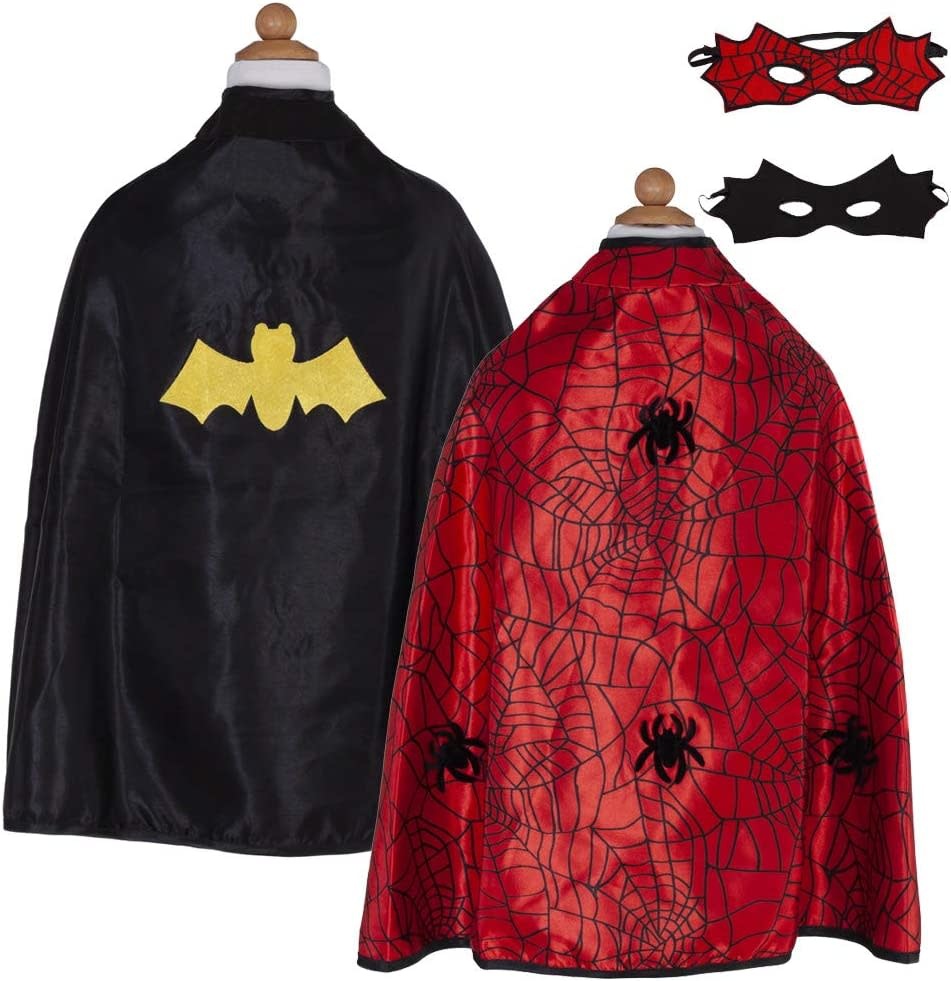 Great Pretenders Reversible Spider/Bat Cape & Mask 4-6
