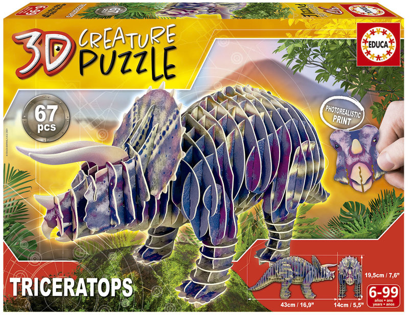 Educa 3D Creature Puzzle Triceratops