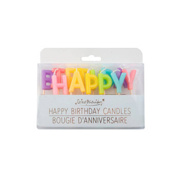 Great Pretenders Candles Happy Birthday Rainbow