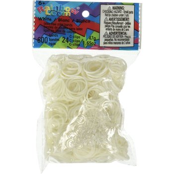 Rainbow Loom Rubber Bands White