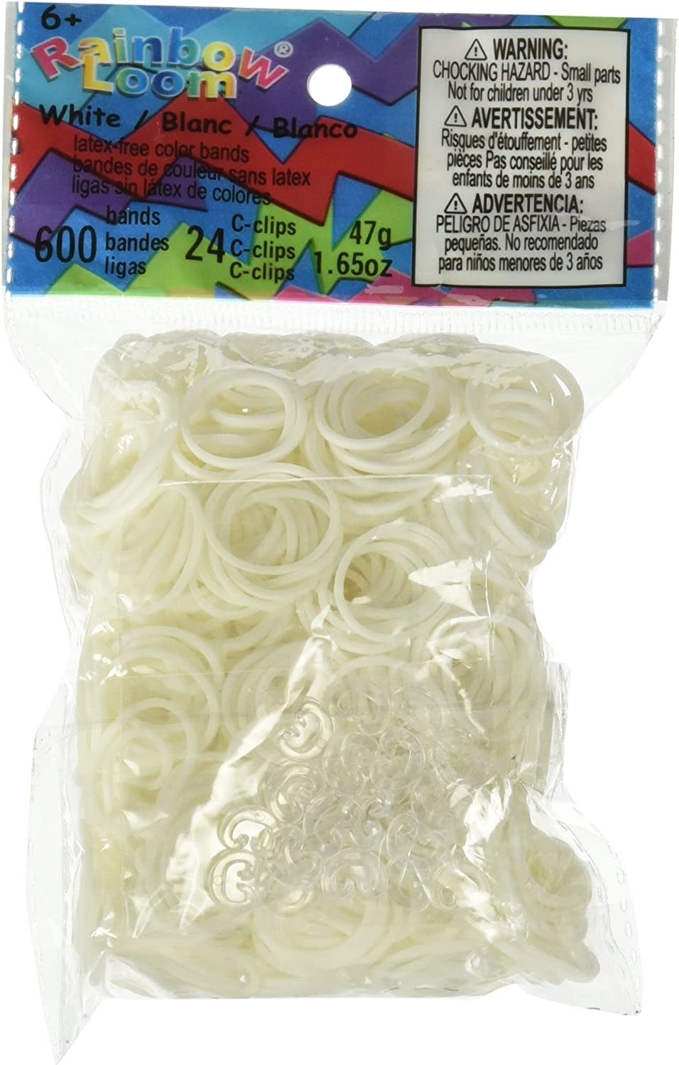 Rainbow Loom Rubber Bands White