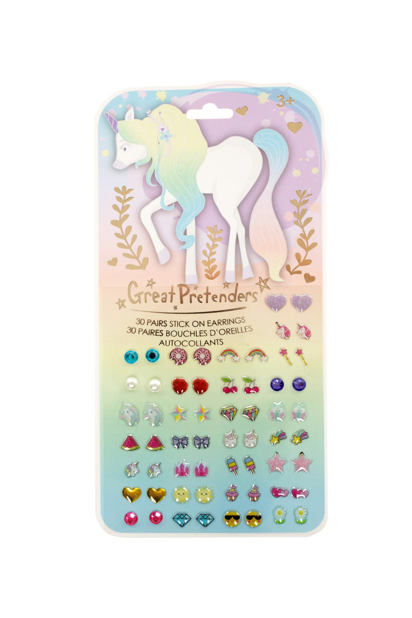 Great Pretenders Stick-On Earrings Whimsical Unicorn 30pc