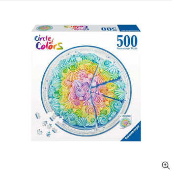Ravensburger Ravensburger Puzzle 500pc Circle of Colors Rainbow Cake
