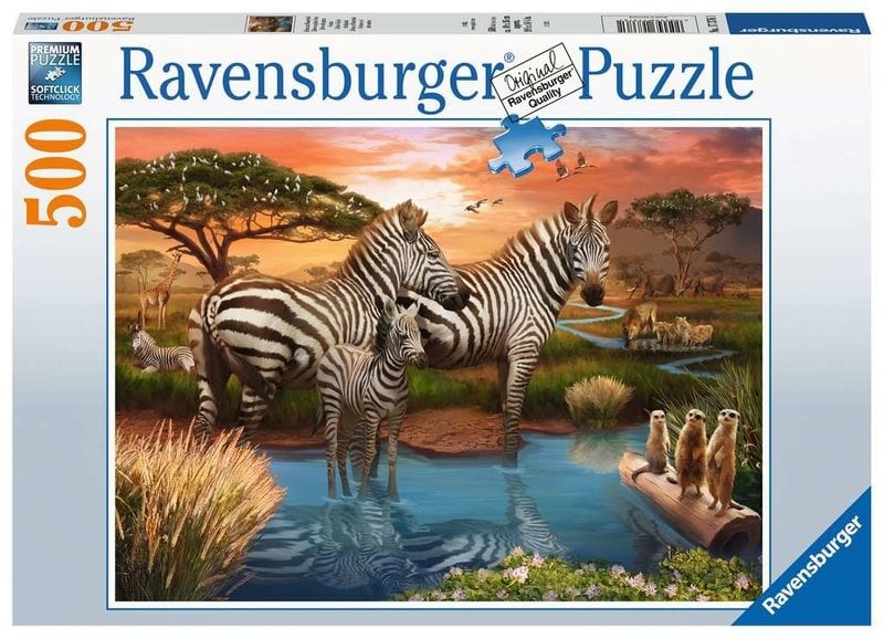 Ravensburger Ravensburger Puzzle 500pc Zebras at the Waterhole