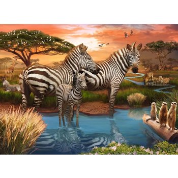 Ravensburger Ravensburger Puzzle 500pc Zebras at the Waterhole