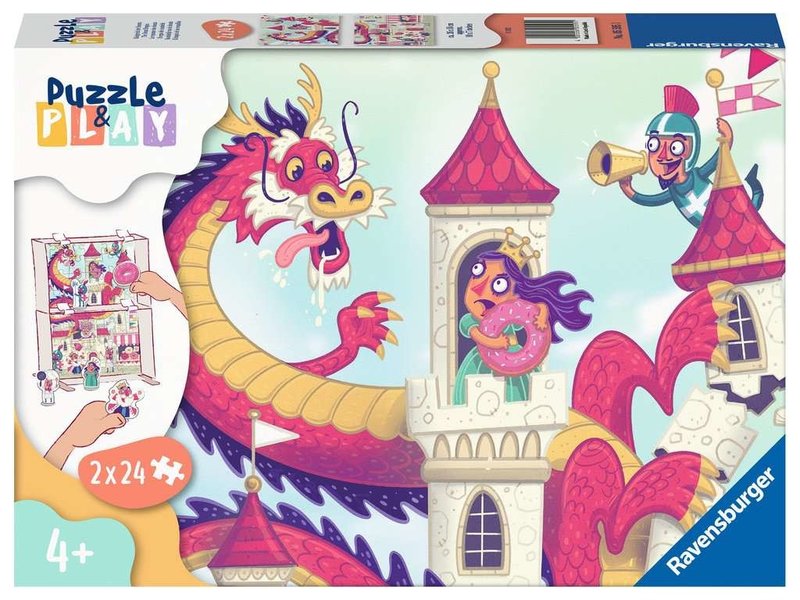 Ravensburger Ravensburger Puzzle & Play 2x24pc The Donut Dragon