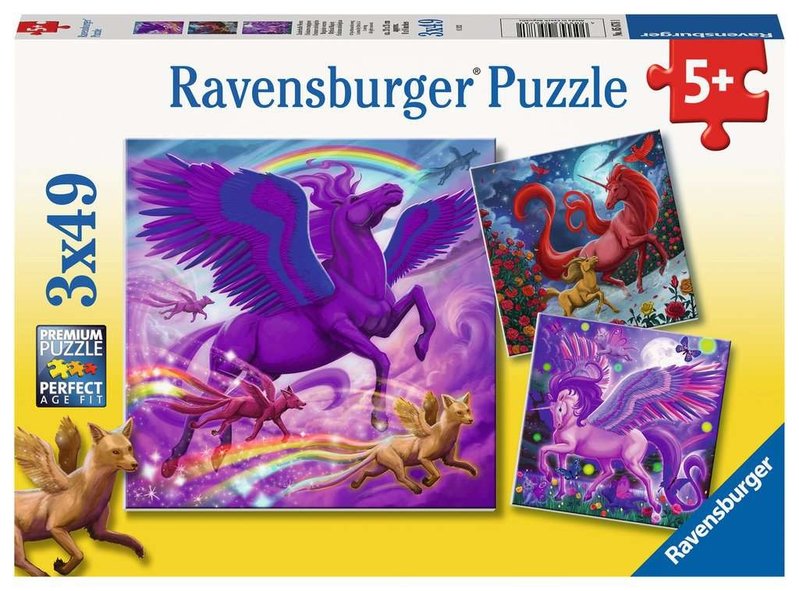 Ravensburger Ravensburger Puzzle 3x49pc Mythical Majesty