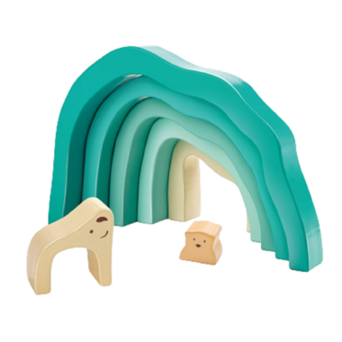 Hape Toys Hape Wood Arctic Polar Bear Stacking Blocks