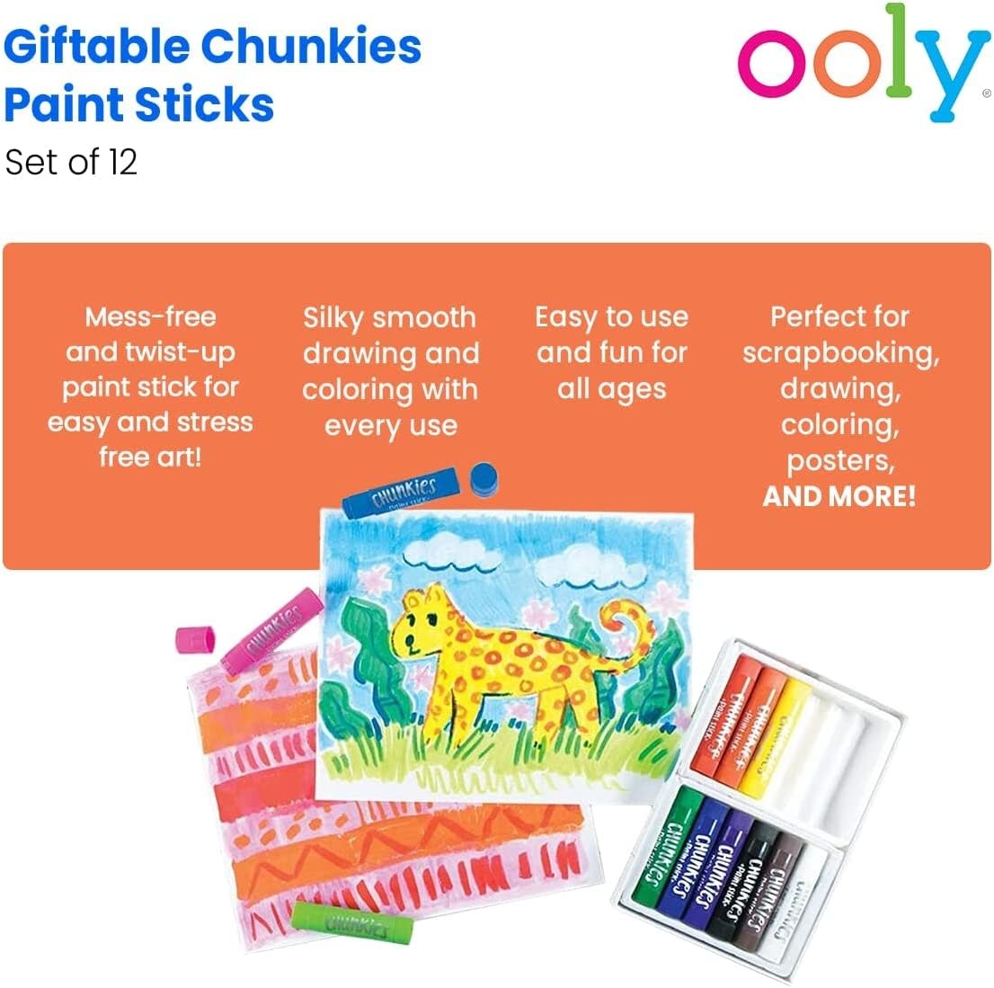 Ooly Chunkies Paint Sticks Original 12 Pack