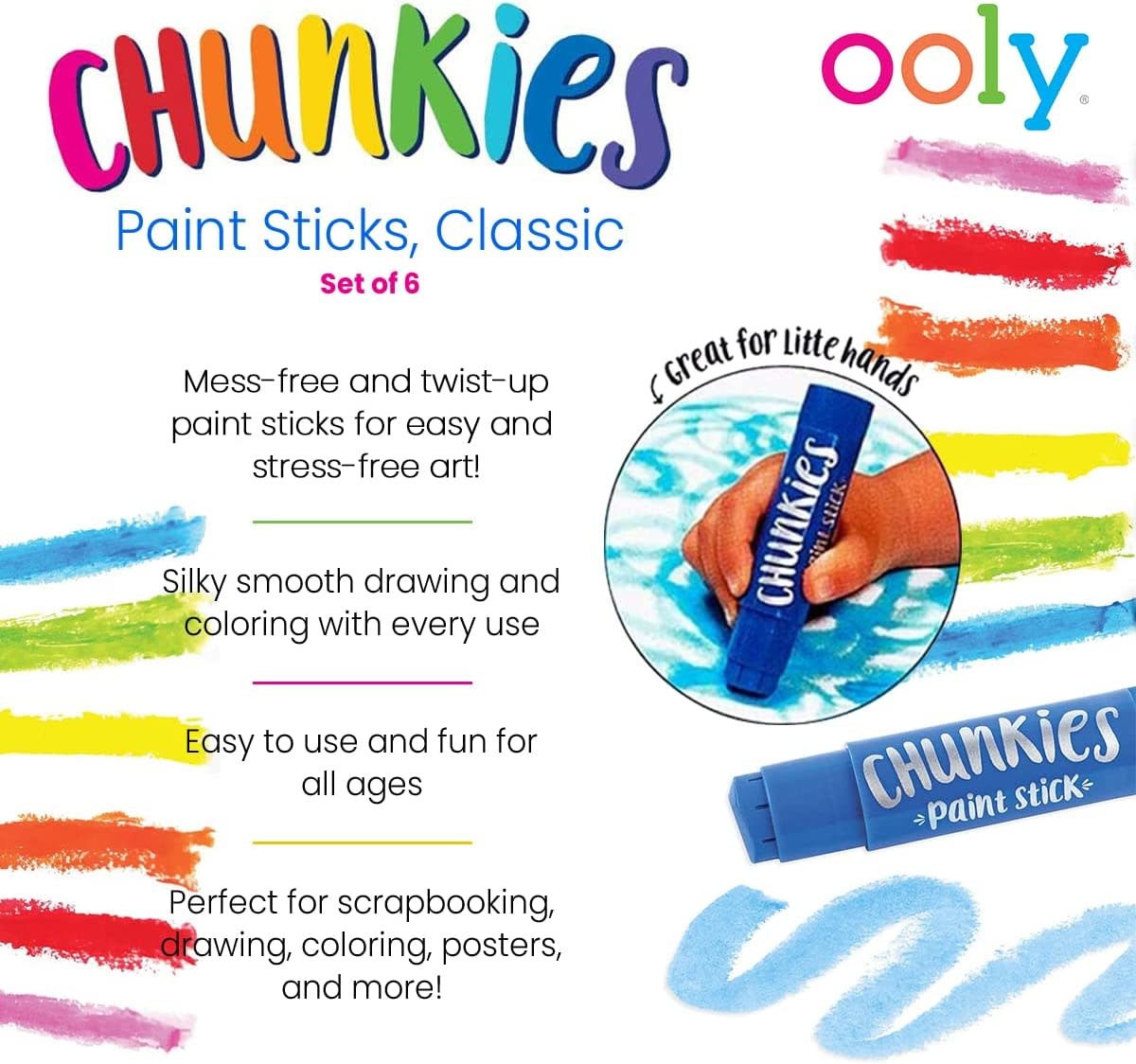 Ooly Chunkies Paint Sticks Classic 6 Pack
