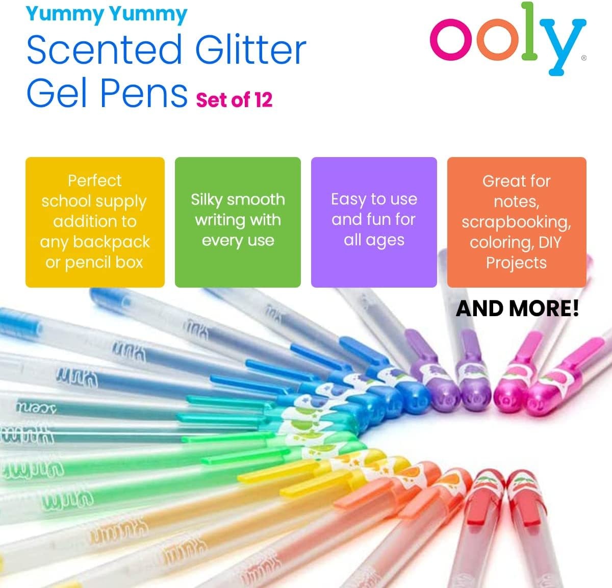 Ooly Yummy Yummy Scented Glitter Gel Pens 12s
