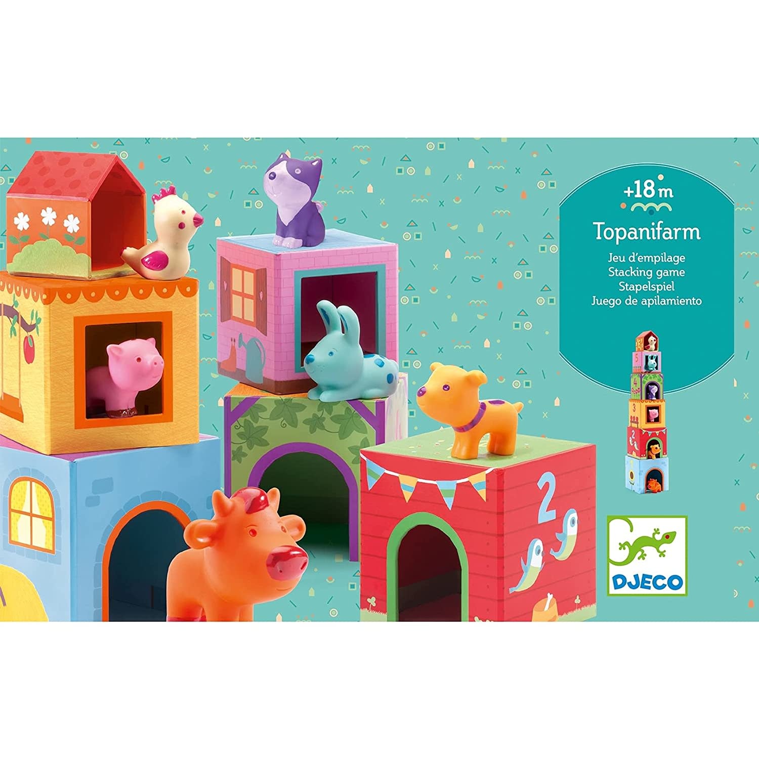 Djeco Topanifarm Nest & Stack Block Set