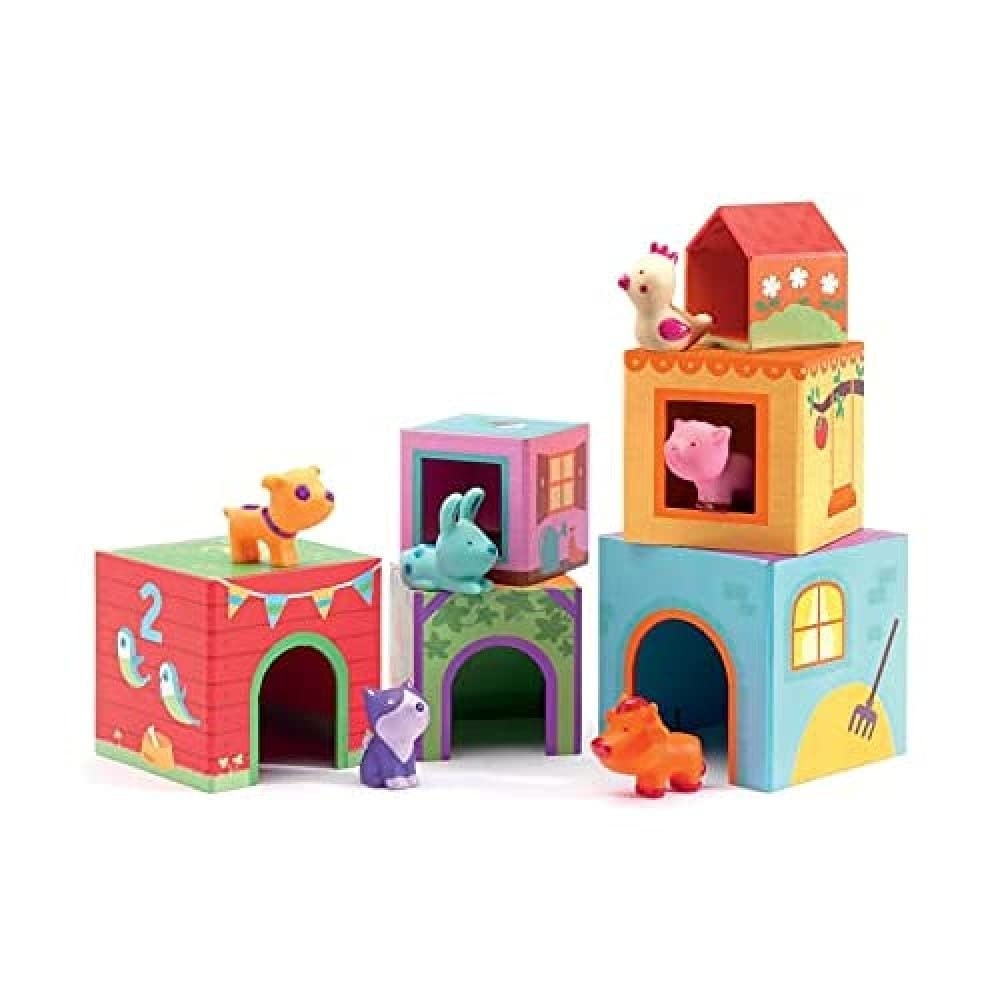 Djeco Topanifarm Nest & Stack Block Set