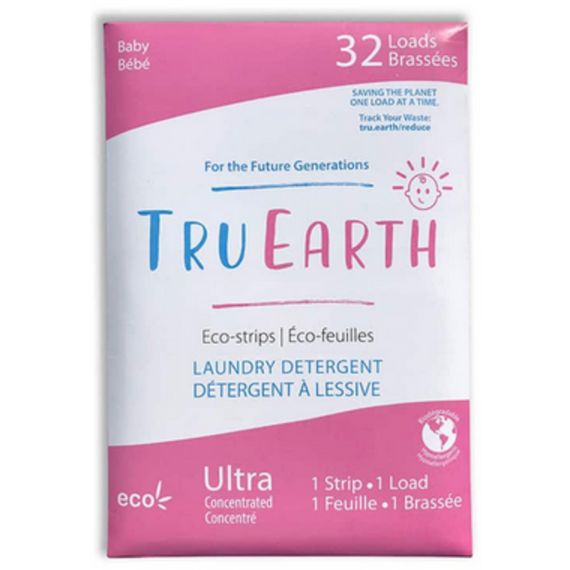 Tru Earth Laundry Detergent Eco-Strips Baby Fragrance-Free  32 Loads