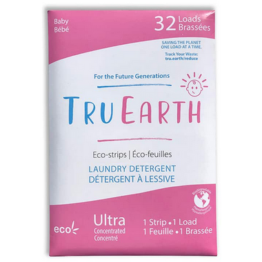 Tru Earth Laundry Detergent Eco-Strips Baby Fragrance-Free  32 Loads