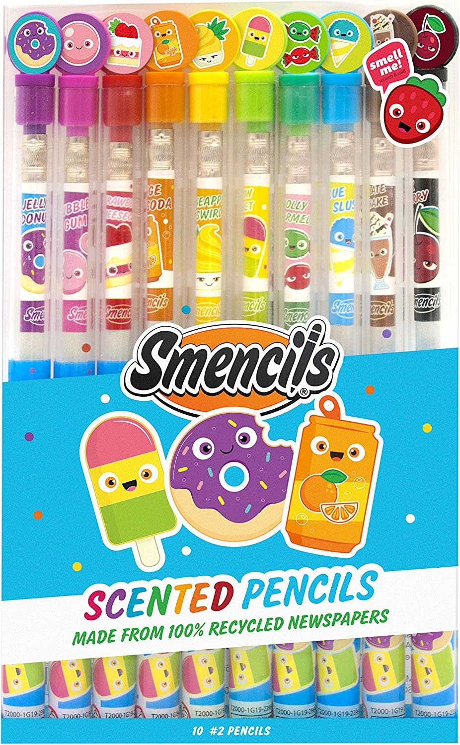 Colored Smencils (2 Pack) - Gourmet Scented Colored Pencils made from  Recycled Newspapers, 10 Count, Gifts for Kids, School Supplies, Classroom