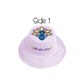 FlapJack Kids Reversible Sun Hats Peacock/Owl Small