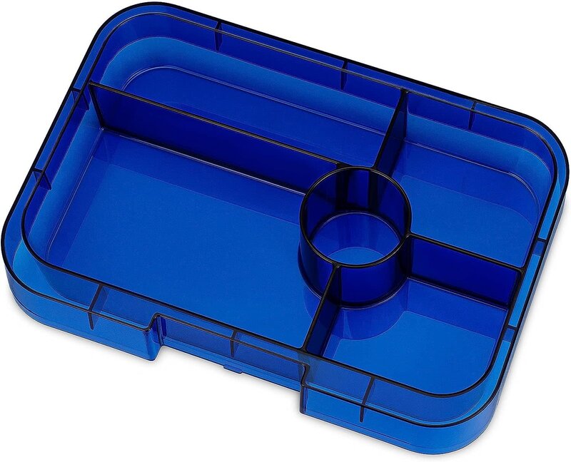 YumBox Tapas - 5 Compartment Monte Carlo Blue - Clear Navy Tray