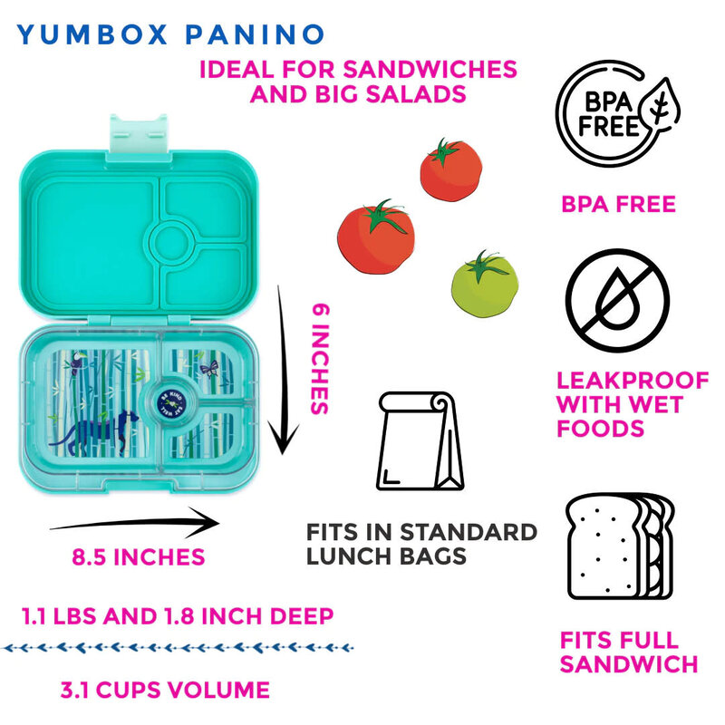 Yumbox Yumbox Lunch Box Panino 4 Compartments Tropical Aqua