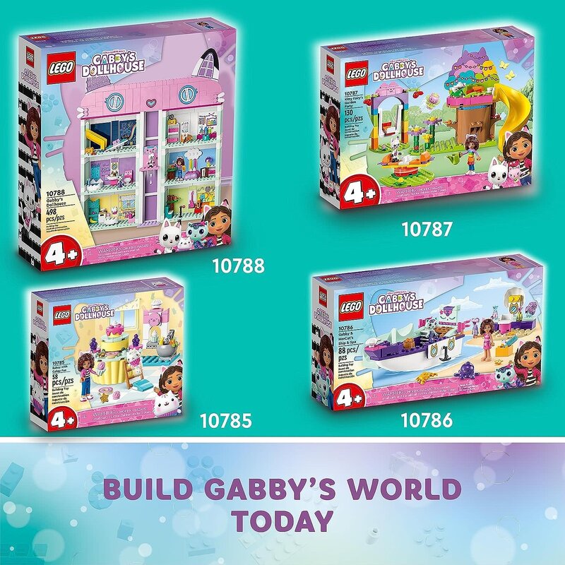LEGO Gabby's Dollhouse Gabby & Mercat's Ship & Spa Building Toy for Kids  Ages 4+ or Fans of The DreamWorks Animation Series, Boat Playset with  Beauty