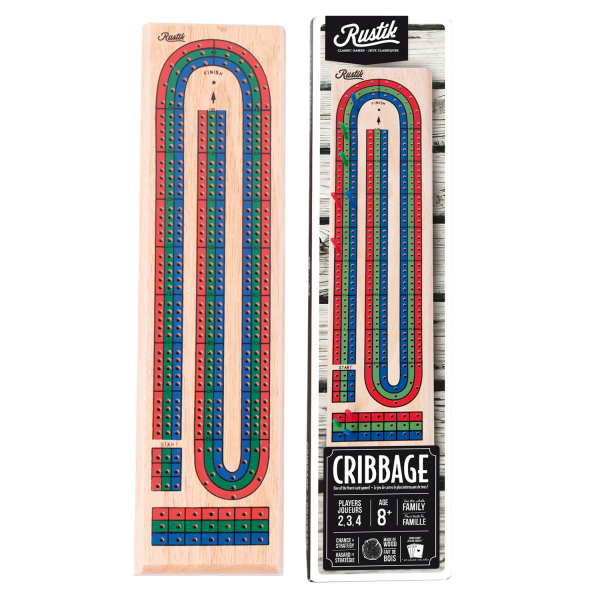 Family Games Rustik Game 3-Player Cribbage Board