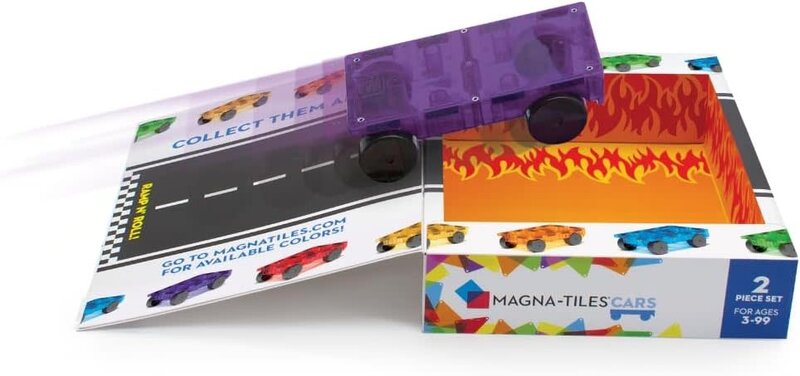 Magna-Tiles Magna-Tiles Cars 2-Piece Expansion Set Purple & Red