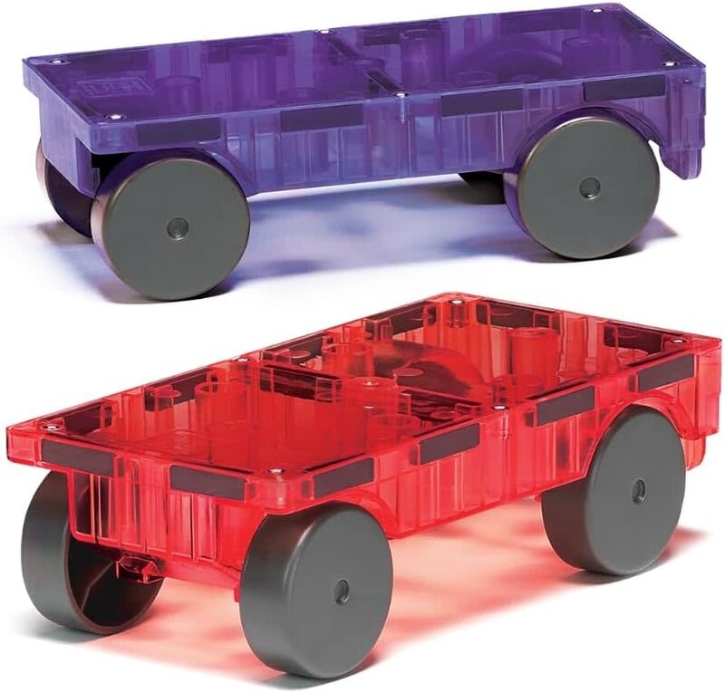 Magna-Tiles Magna-Tiles Cars 2-Piece Expansion Set Purple & Red
