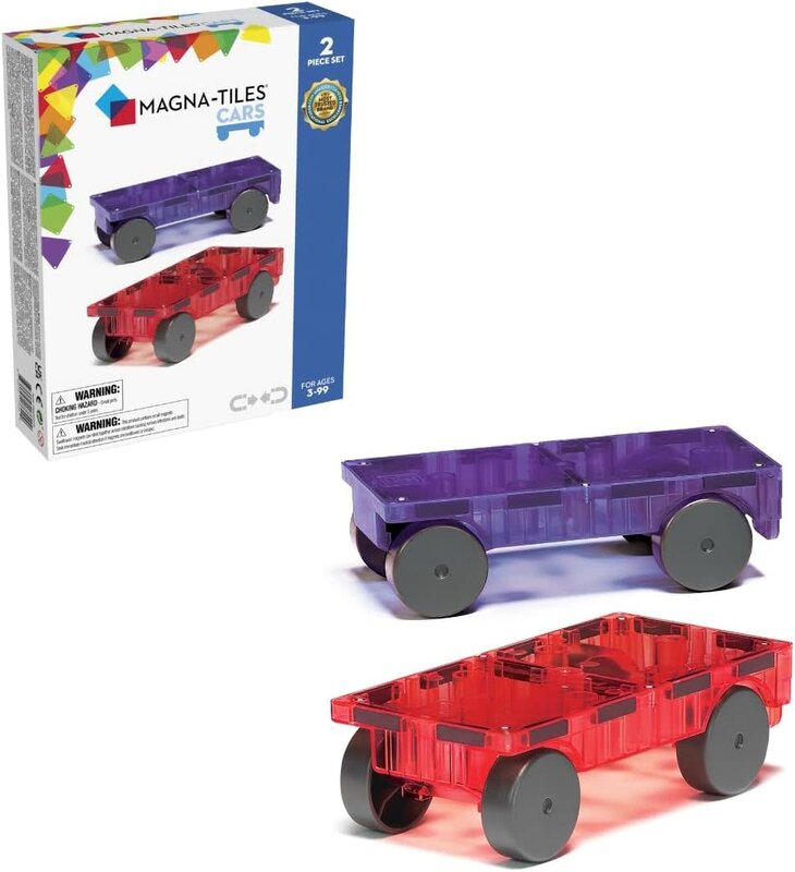 Magna-Tiles Magna-Tiles Cars 2-Piece Expansion Set Purple & Red