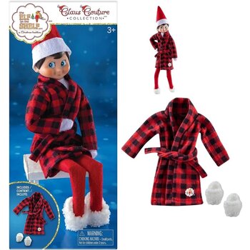 Elf on the Shelf Claus Couture Cozy Robe and Slippers