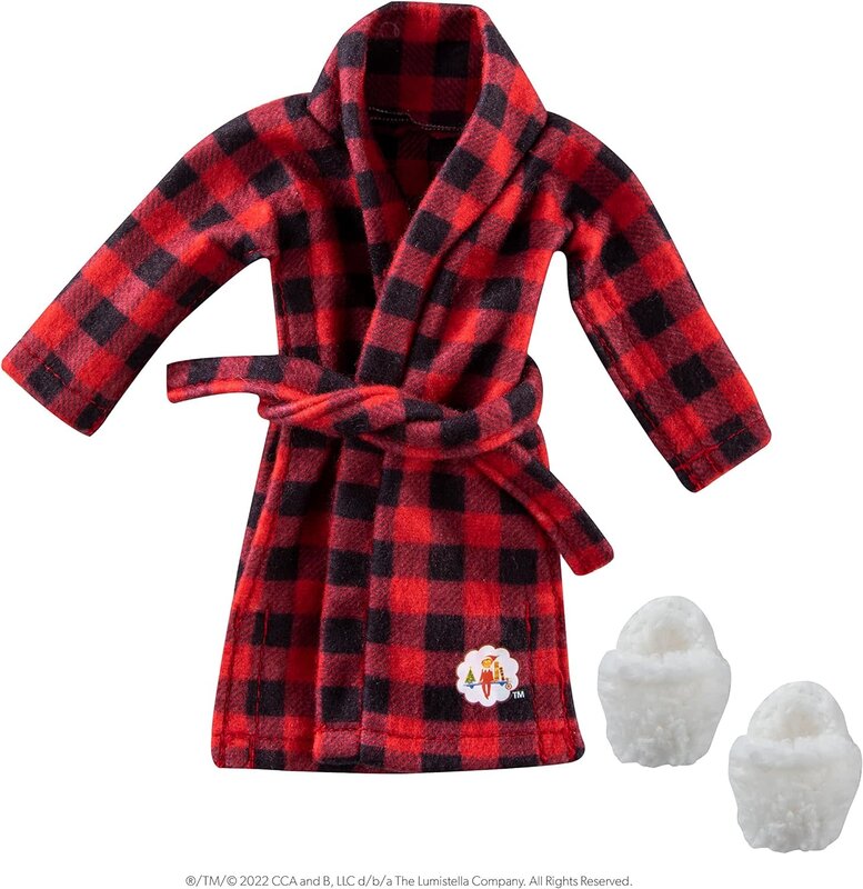 Elf on the Shelf Claus Couture Cozy Robe and Slippers