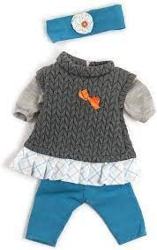 miniland Doll Outfit Mild Weather Grey Set 15 3/4"